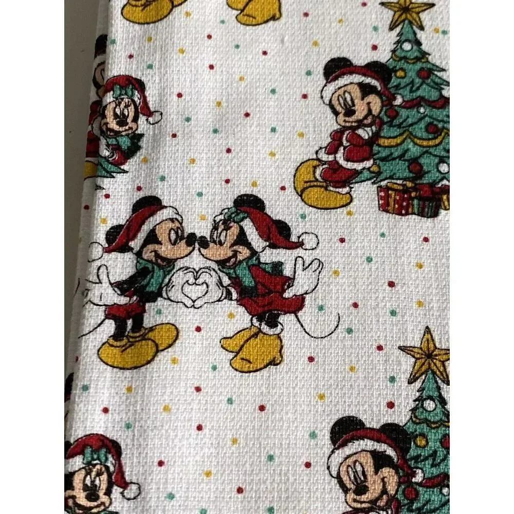 2 Pack Disney‎ Mickey and Minnie Mouse Christmas Tree Kitchen Towels Holiday NEW